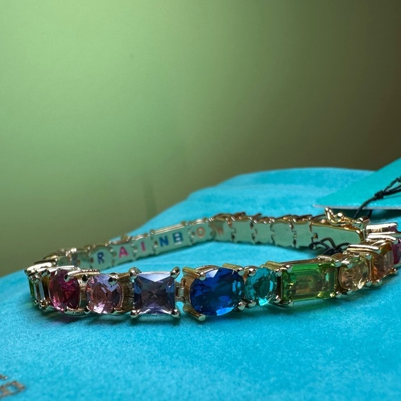 Kurt Geiger Spread the Rainbow Tennis Bracelet Multicolor NWT and dust bag - Picture 9 of 10
